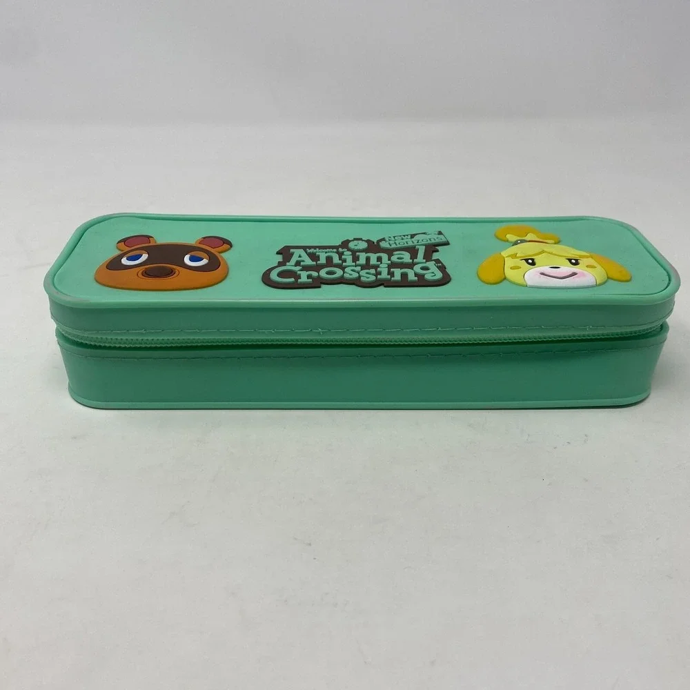 Nintendo Animal Crossing New Horizons Silicone Green Pencil Box‎ Case Pen Marker